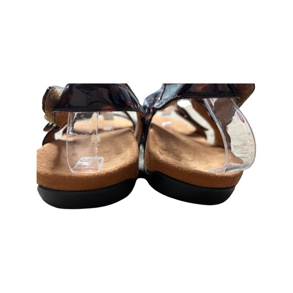 FINAL SALE Vionic Paros Flat Tortoiseshell Strappy Faux Leather Sandals 10 - Picture 10 of 13